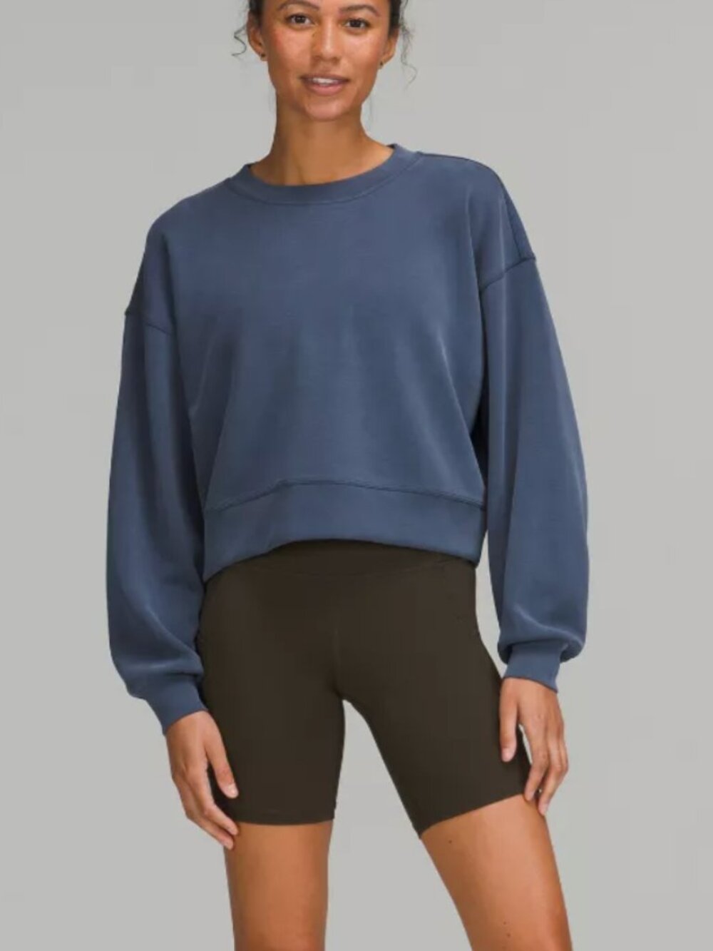 Lululemon Perfectly Oversized Cropped Crew Softstreme 6 Blue